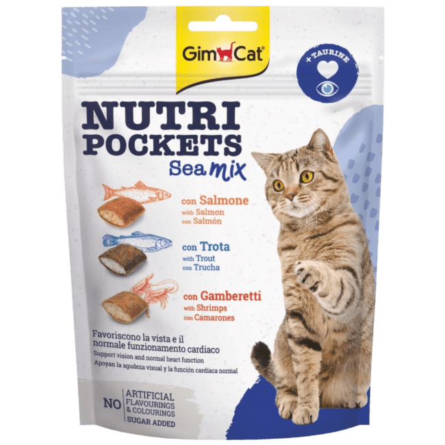 Gardums kaķiem – GimCat Nutri Pockets Sea Mix, 150 g