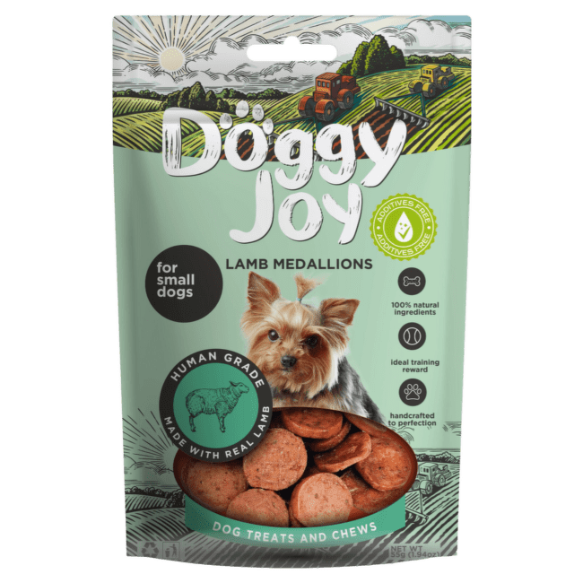 Gardums suņiem – Doggy Joy Lamb Medallion, 55 g