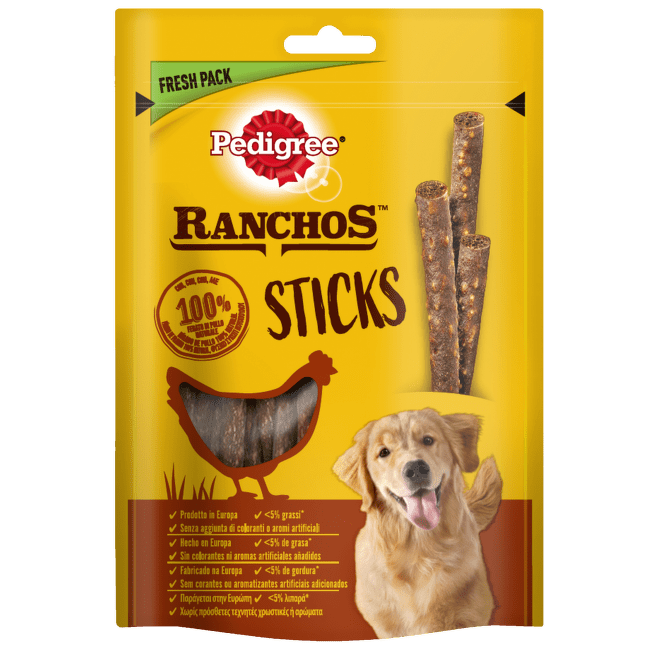 Gardums suņiem – Pedigree Ranchos Sticks with Chicken Liver, 60 g