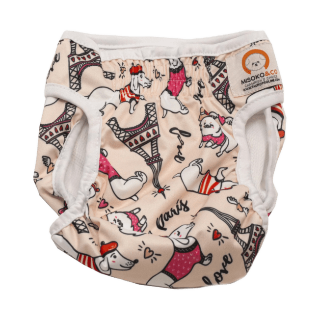 Atkārtoti lietojamas autiņbiksītes suņiem – MISOKO reusable diapers kucēm, XS, France
