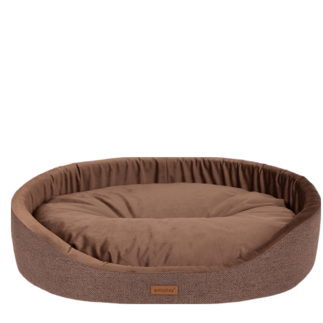Лежанка для собак – AmiPlay Oval bedding Siena S, 46 x 38 x 13 см, brown