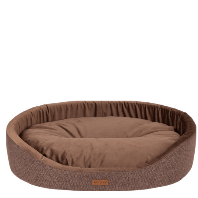 Лежанка для собак – AmiPlay Oval bedding Siena M, 54 x 44 x 14 см, brown