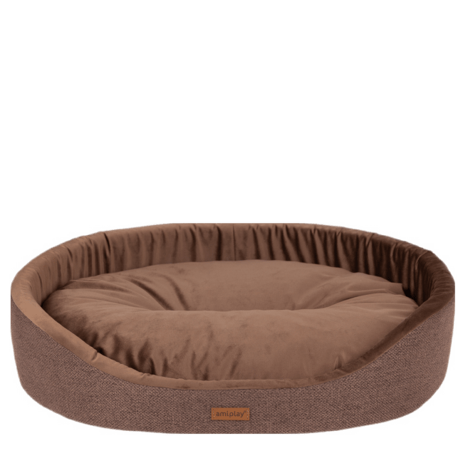 Лежанка для собак – AmiPlay Oval bedding Siena L, 58 x 50 x 15 см, brown
