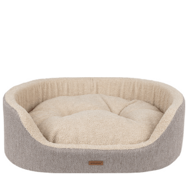 Лежанка для собак – AmiPlay Ellipse bedding 2in1 ECO Malmo M, 64 x 55 x 19 см, Beige
