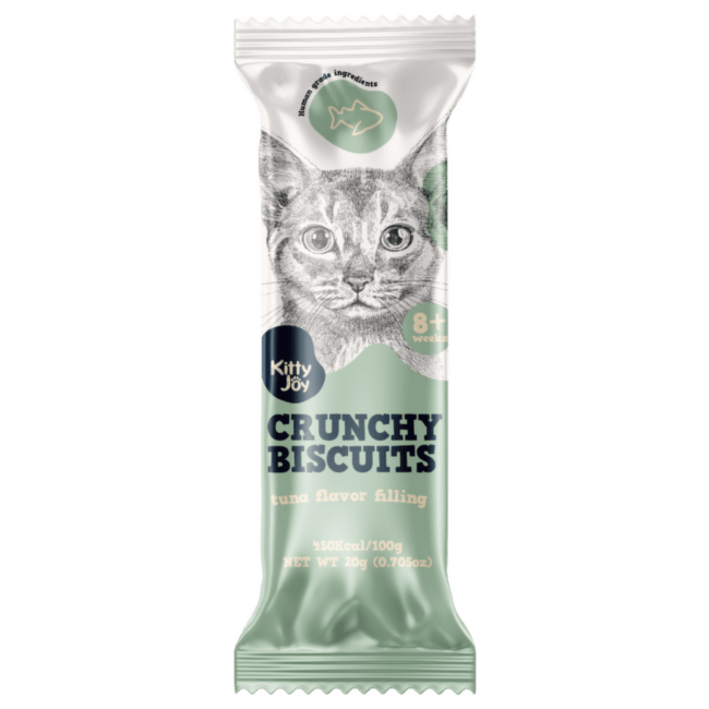 Gardums kaķiem – Kitty Joy Crunchy Biscuits Tuna flavor filling, 20 g