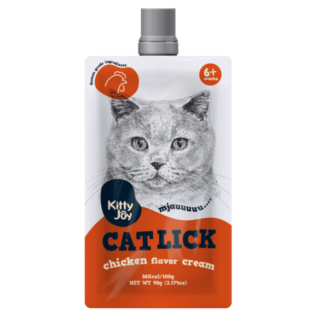 Gardums kaķiem – Kitty Joy Catlick doypack Chicken flavor cream, 90 g