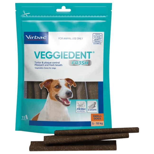 Лакомство для собак – Virbac VeggieDent FR3SH™ Dental Chews S N15, 224 г