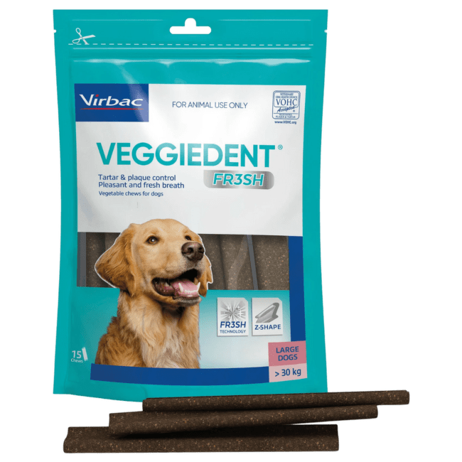 Лакомство для собак – Virbac VeggieDent FR3SH™ Dental Chews L N15, 490 г