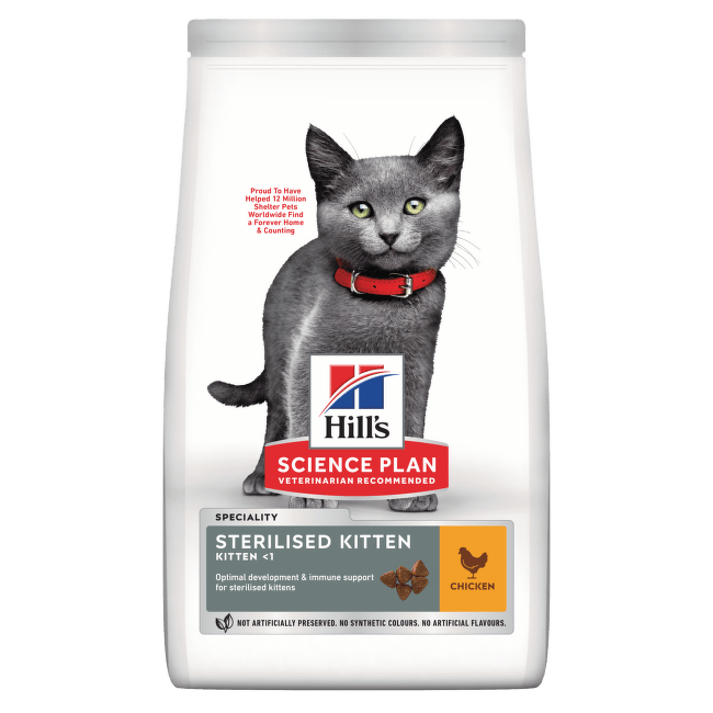 Barība kaķiem – Hill's Science Plan Kitten Sterilised Chicken, 300 g