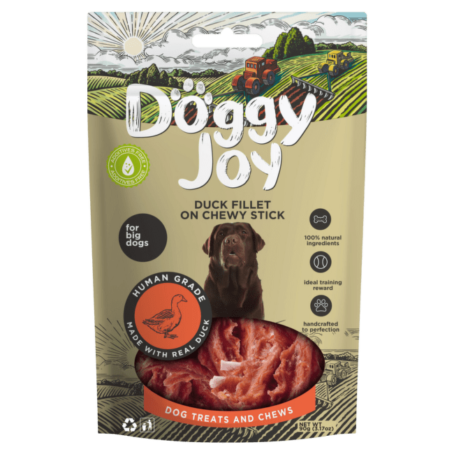 Gardums suņiem – Doggy Joy Duck Fillet on Chewy Stick, 90 g