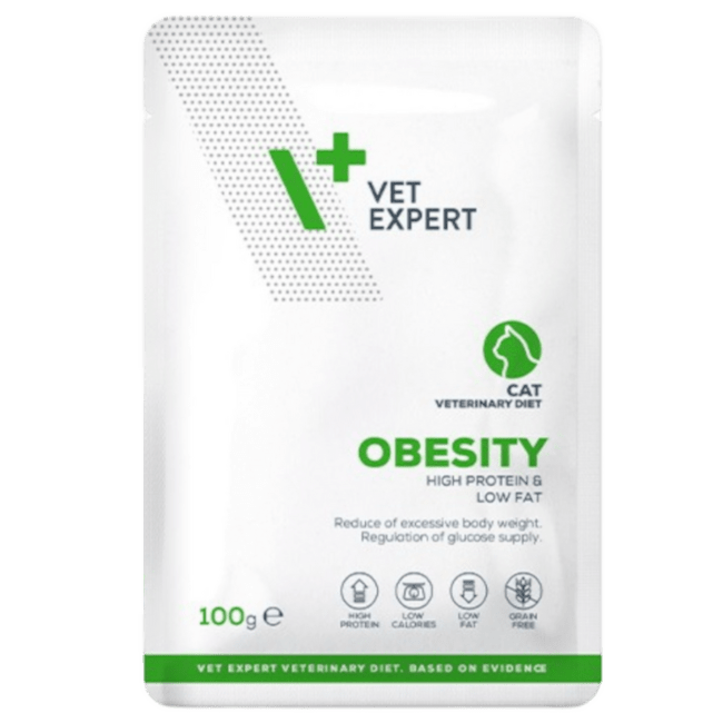 Ветеринарные консервы для кошек - VetExpert 4T VD OBESITY Pouch, 100 г