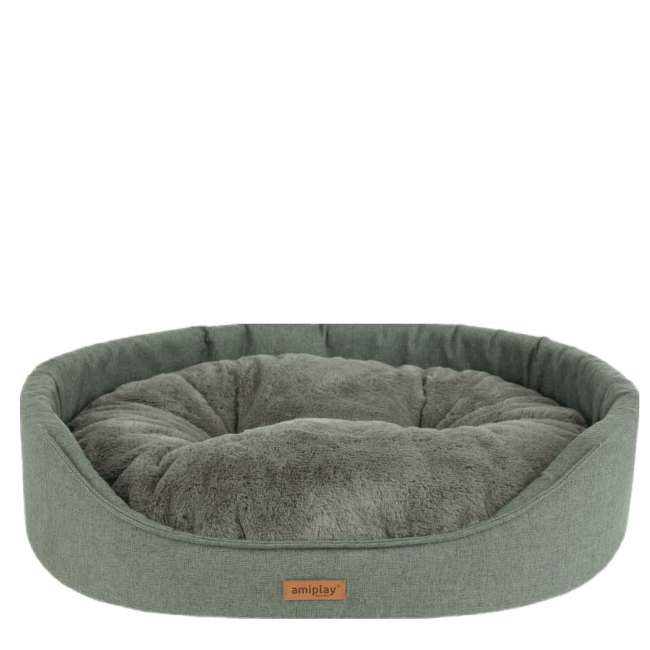 Лежанка для собак – AmiPlay Oval bedding Como, L 58 x 50 x 15 см, green