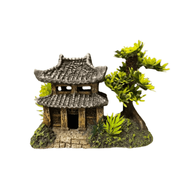 Dekors akvārijam – Pagoda and Plants, 165 mm