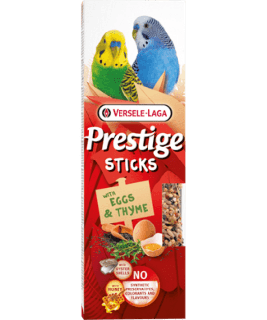 Лакомство для попугаев – Prestige Sticks Small Parakeets with Eggs and Thyme – 2 шт ( 60 г )