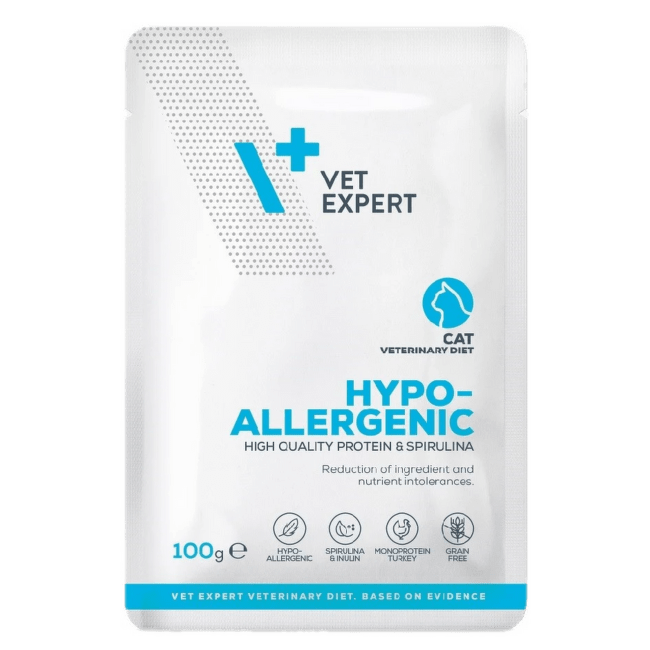 Veterinārie konservi kaķiem – Vet Expert 4T VD HYPOALLERGENIC 100 g