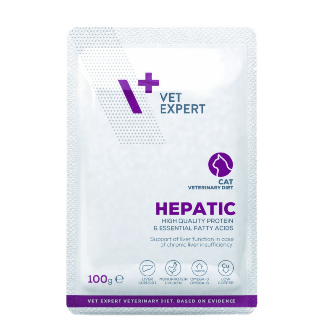 Veterinārie konservi kaķiem – Wet Expert 4T VD HEPATIC 100 g