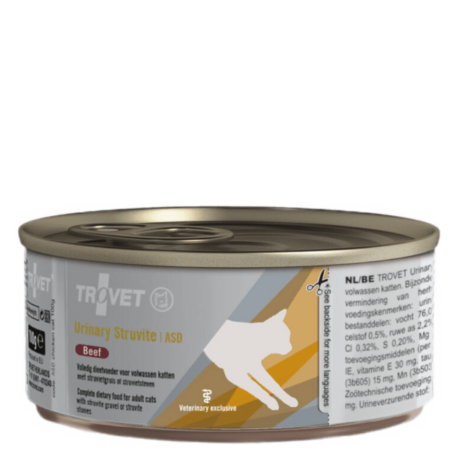 Veterinārie konservi kaķiem – Trovet ASD Urinary Struvite Beef, 100 g