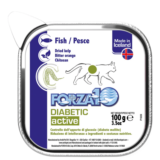 Veterinārie konservi kaķiem – Forza10 Active Line Diabetic Actiwet with Fish, 100 g
