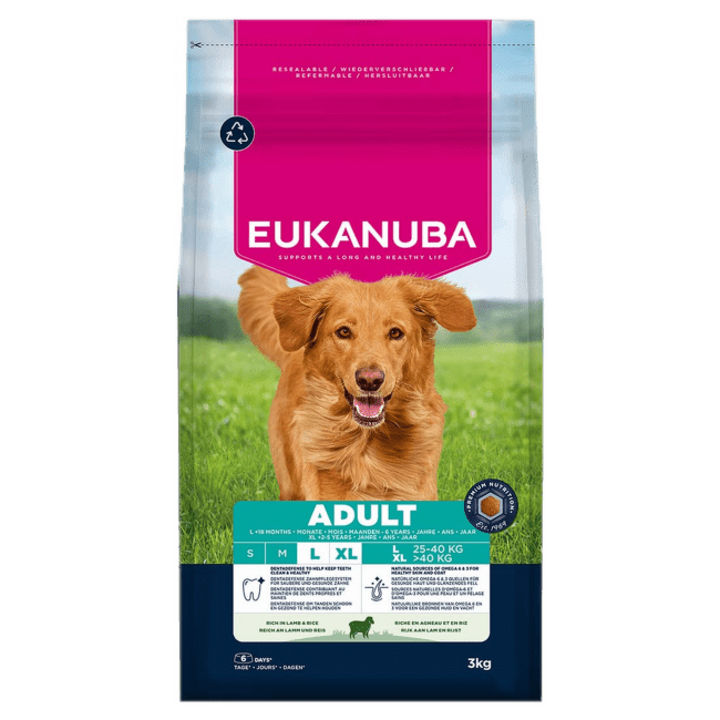 Корм для собак – Eukanuba Large Breed, Lamb and Rice 3 кг