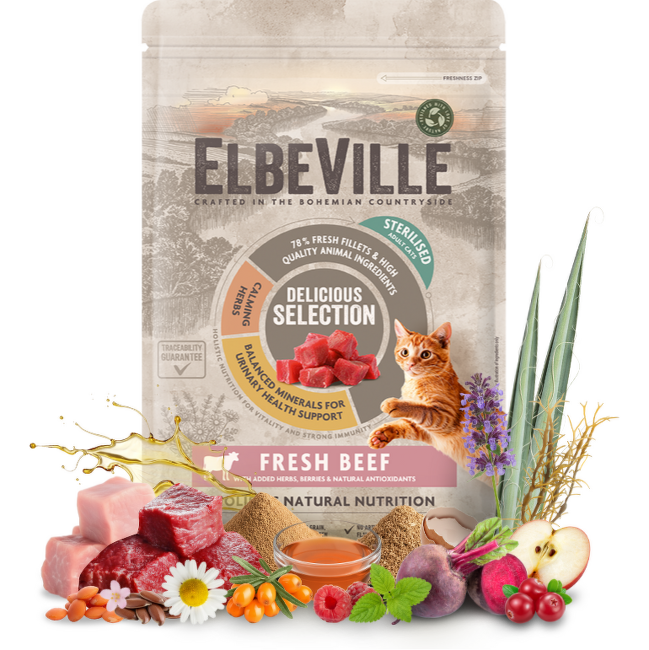 Krmivo ELBEVILLE Cat Sterilised Fresh Beef 340 g