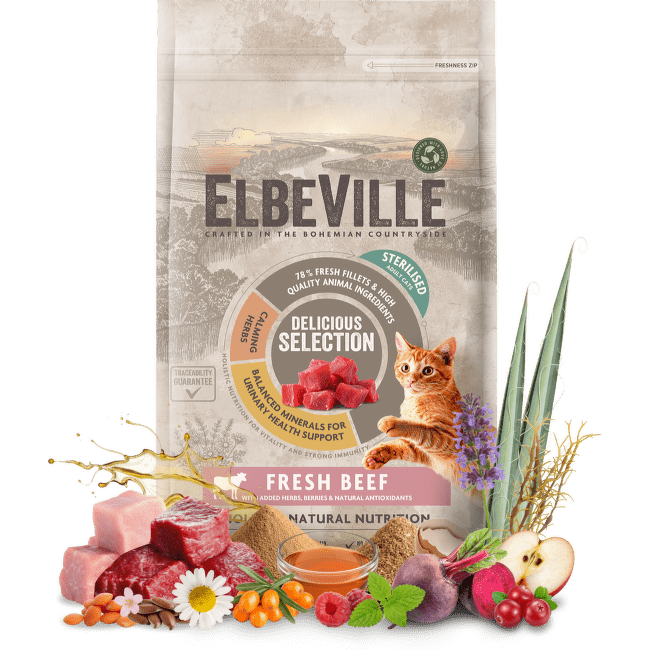 Krmivo ELBEVILLE Cat Sterilised Fresh Beef 1,8 kg