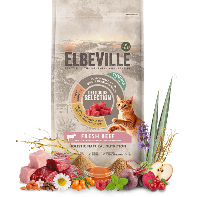 Krmivo ELBEVILLE Cat Sterilised Fresh Beef 4,8 kg