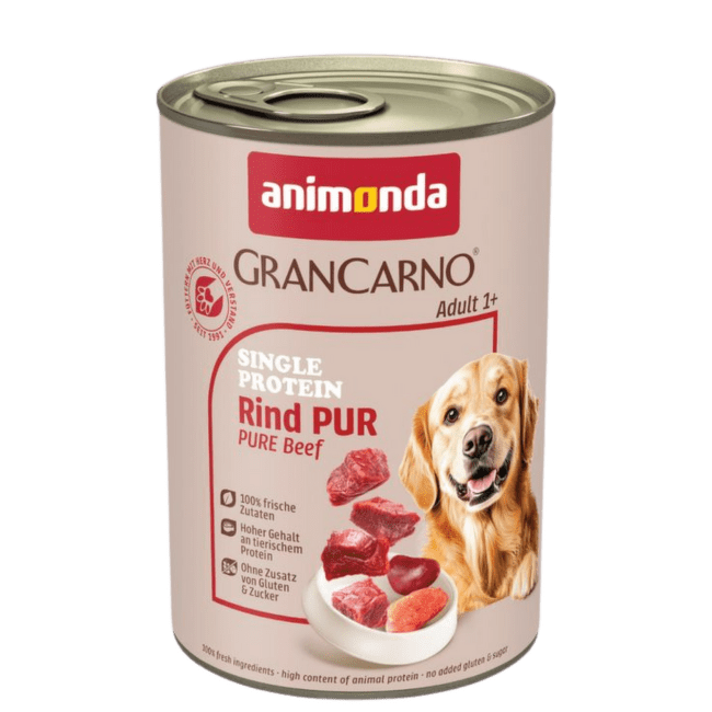 Консервы для собак – GranCarno Adult Single Protein Pure Beef, 400 г