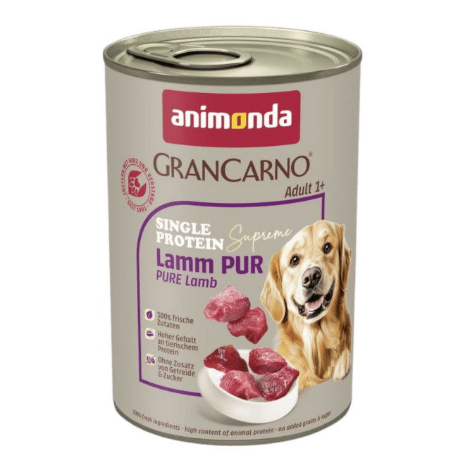 Konservi suņiem – GranCarno Adult Single Protein Supreme Pure Lamb, 400 g