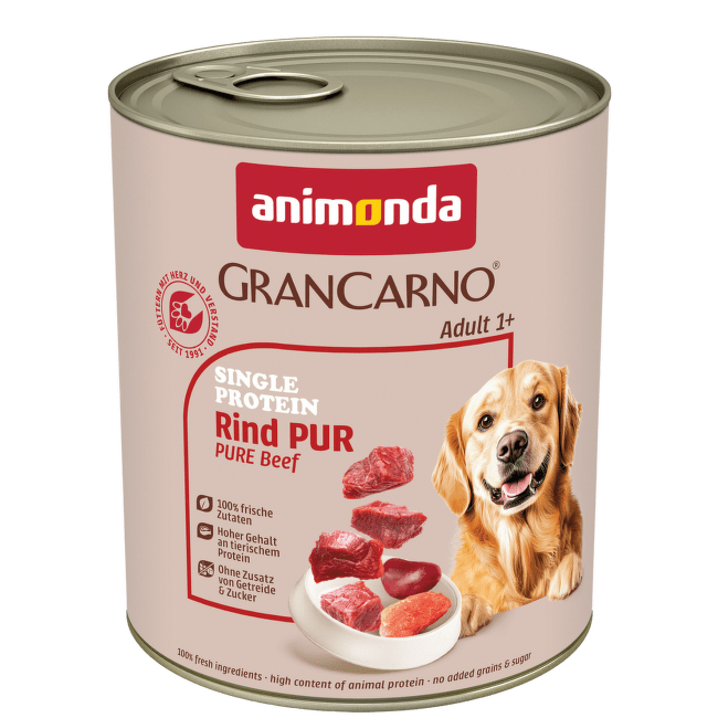 Консервы для собак – GranCarno Adult Single Protein Pure Beef, 800 г