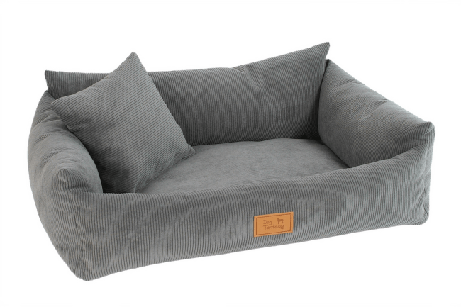 Luxusní pelíšek pro psy Dog Fantasy Sofa Haven šedý 76×58 cm