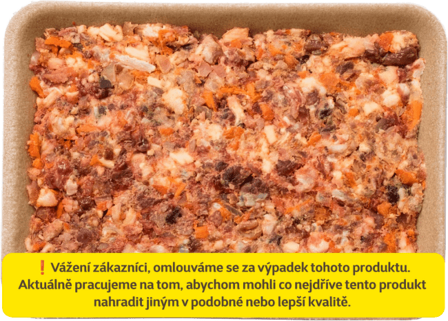 Hovězí komplet BARF s přílohou a kostí 500g