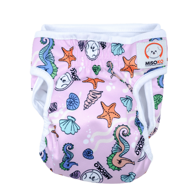 Atkārtoti lietojamas autiņbiksītes suņiem (kucēm) – MISOKO Reusable Diapers for Female Dogs, XL, pink