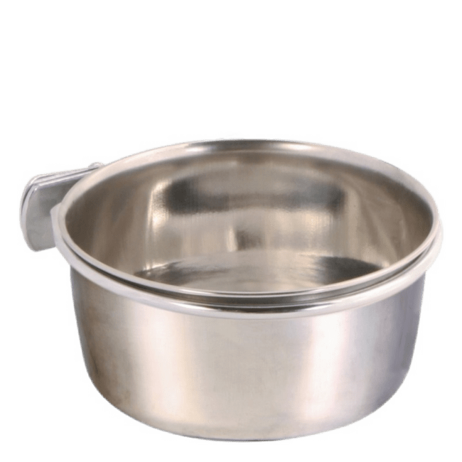 Bļoda putniem – TRIXIE Stainless Steel Bowl with Holder, 300 ml, 9 cm