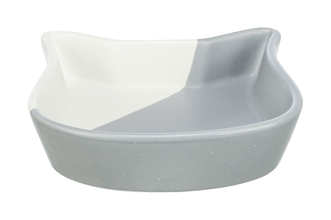 Миска для кошек – TRIXIE Ceramic Bowl, 0,2 л, grey/white