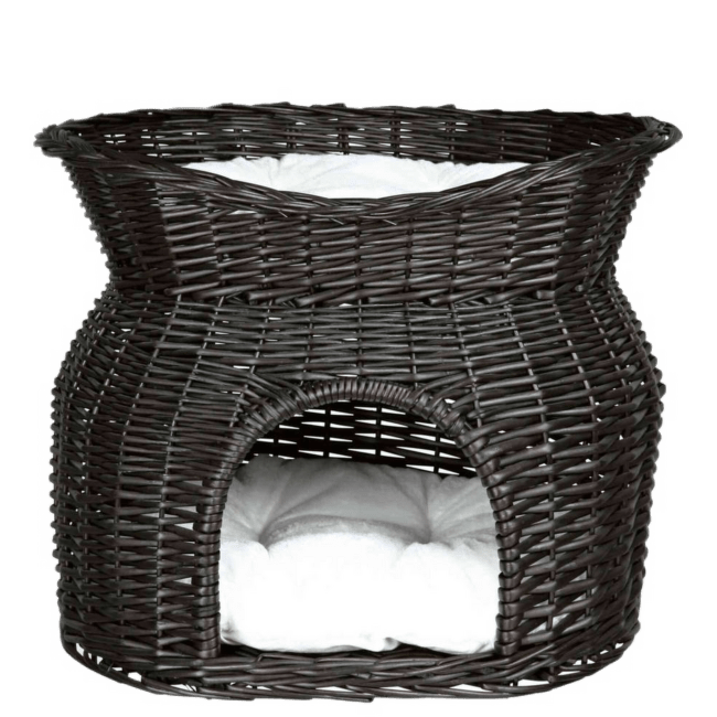 Домик для кошек – TRIXIE Wicker Cave with Bed on Top, 54 x 43 x 37 см, Black