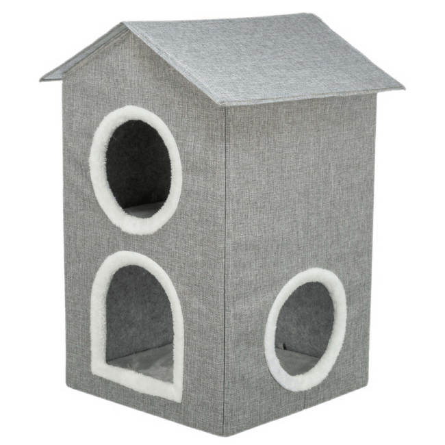 Mājiņa kaķiem – TRIXIE Kimy Cave, Two Floors, 47 × 67 × 47 cm, light grey