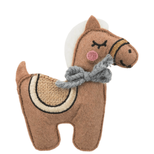 Игрушка для кошек – TRIXIE Jute/fabric Horse, catnip, 10 см