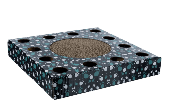 Nagu asināmais kaķiem – Trixie Scratching cardboard with toy, 33 x 33 cm