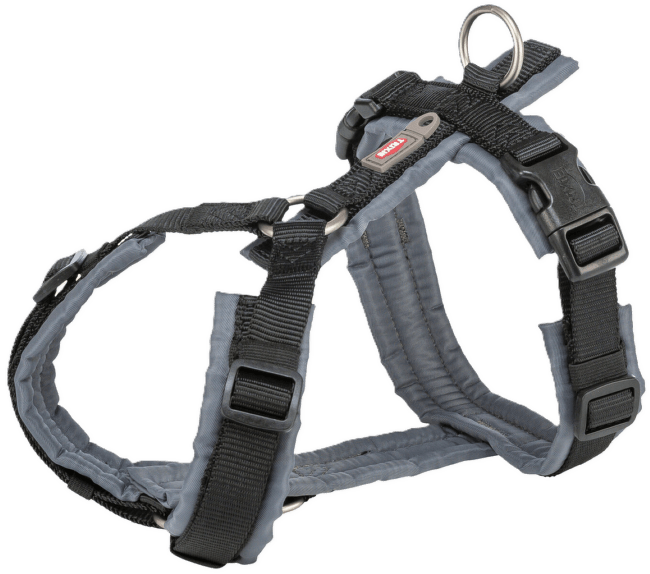 Krūšu siksna suņiem – TRIXIE Premium trekking harness, L: 70–85 cm/25 mm, black/graphite