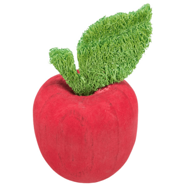 Rotaļlieta grauzējiem – Trixie, Apple, wood and loofah, 5,5 x 9 cm