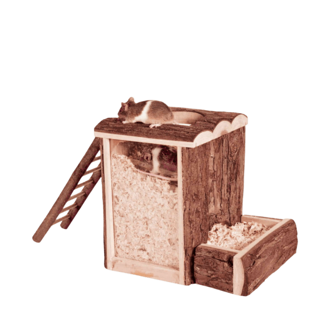 Rotaļu tornis grauzējiem – TRIXIE Natural Living play and burrow tower, 20 x 20 x 16 cm