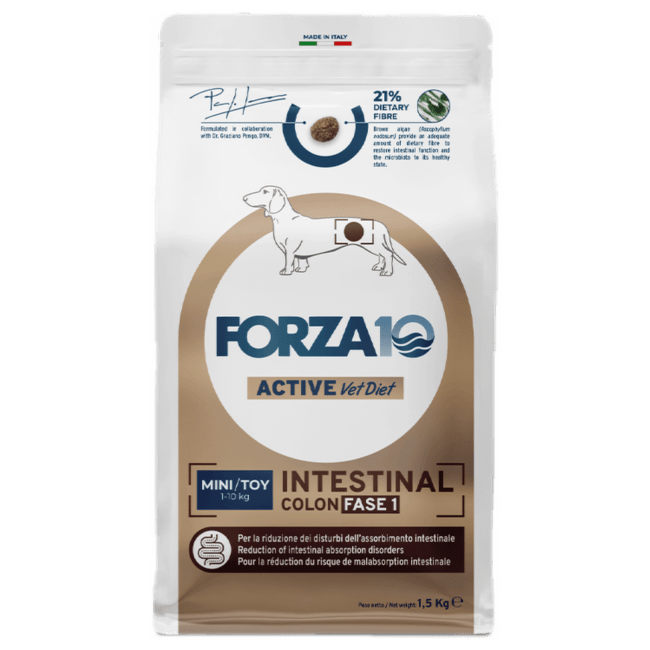 Veterinārā barība suņiem – Forza10 Active Line Intestinal Colon Fase 1 Fish, Mini/Toy, 1,5 kg
