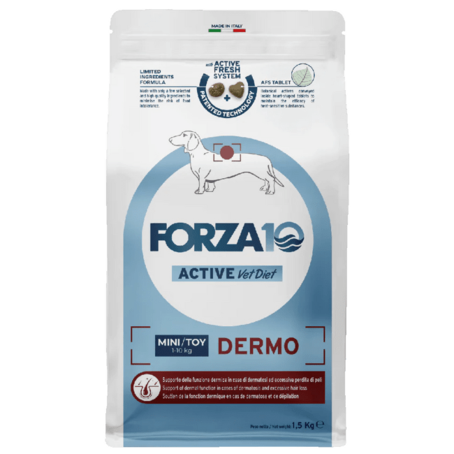 Ветеринарный корм для собак – FORZA10 ACTIVE LINE Dermo Mini/Toy, 1,5 кг