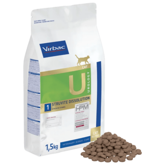 Ветеринарный корм для кошек – Virbac Cat Urology U1 struvite dissolution, 1,5 кг