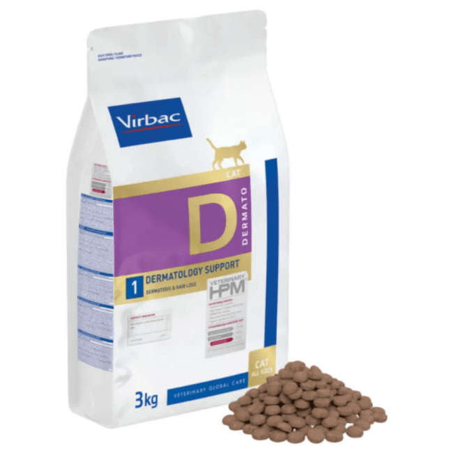 Veterinārā barība kaķiem – Virbac Dermatology Support Cat, 3 kg