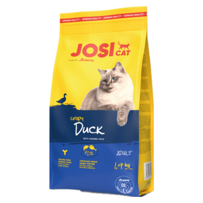 Barība kaķiem – JosiCat Crispy Duck, 1,9 kg