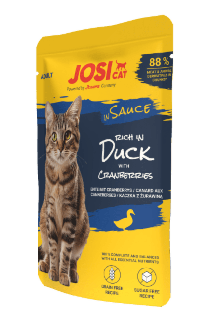 Konservi kaķiem – JosiCat Duck in Sauce, 85 g