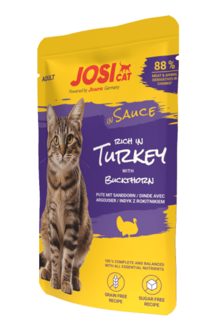 Konservi kaķiem – JosiCat Turkey in Sauce, 85 g