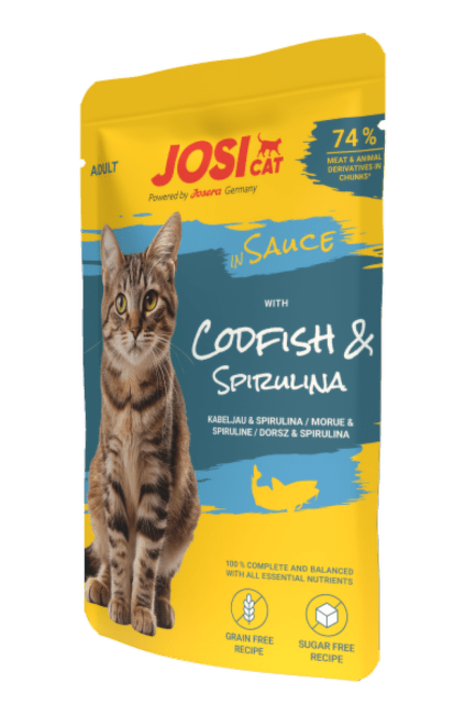 Konservi kaķiem – JosiCat Codfish in Sauce, 85 g