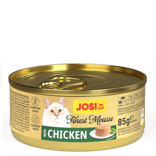 Konservi kaķiem – JosiCat Finest Mousse Chicken, 85 g